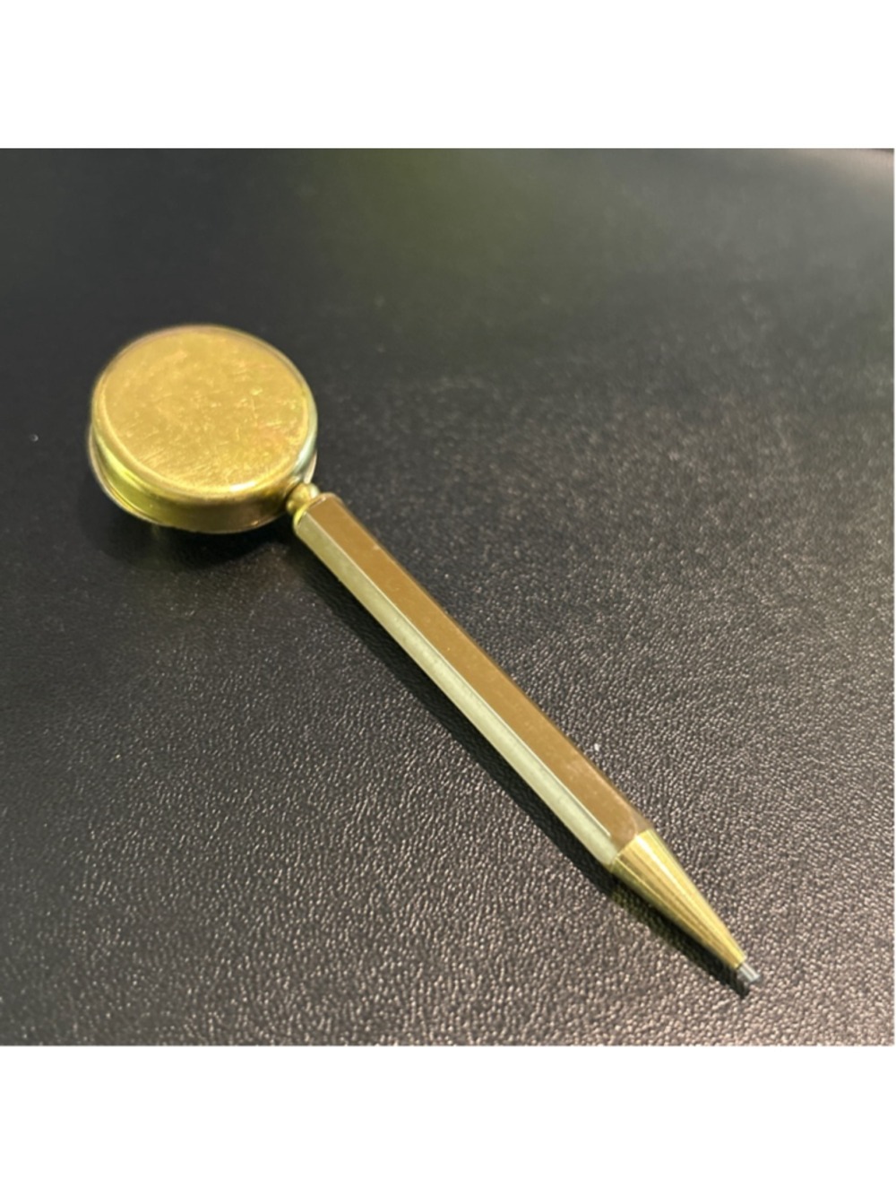 Vintage Japan Gold retractable Pencil brooch One Size